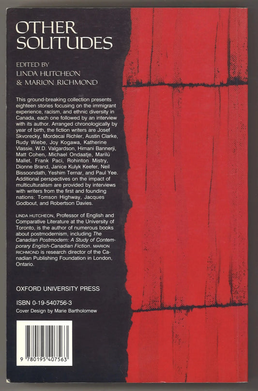 Other Solitudes: Canadian Multicultural Fictions - The Bookstore