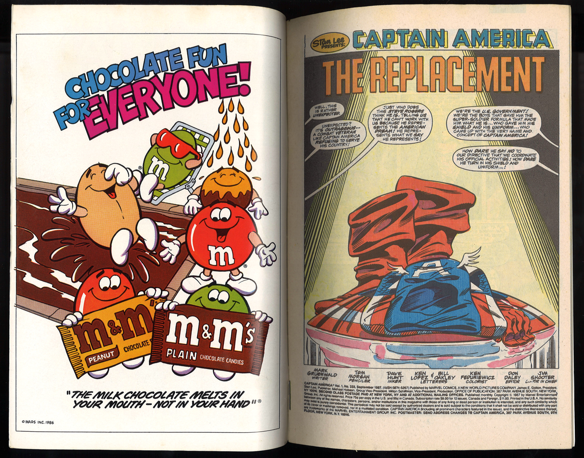 Captain America #333 – Newsstand Edition, September 1987