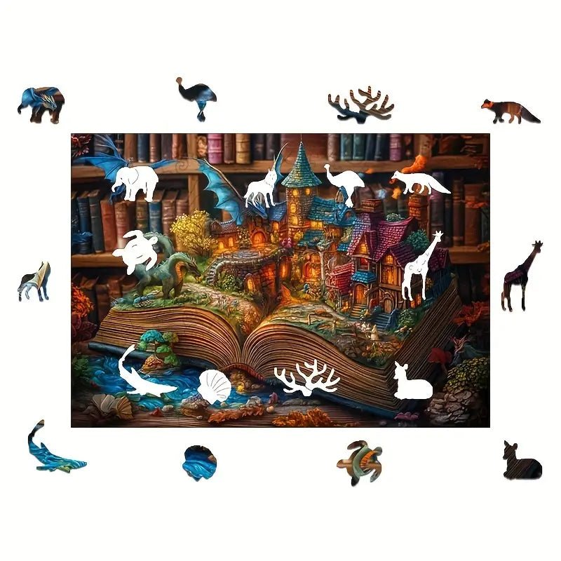 Castle on Book Wooden Puzzle Yichen Toy