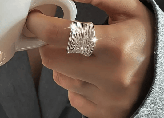 Elegant Sterling Silver Wide Band - Adjustable Ring LXia Jewelry