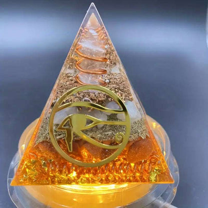 Eye of Horus Orgone Pyramid - Positive Energy & Wealth Attraction ZJKCrystal