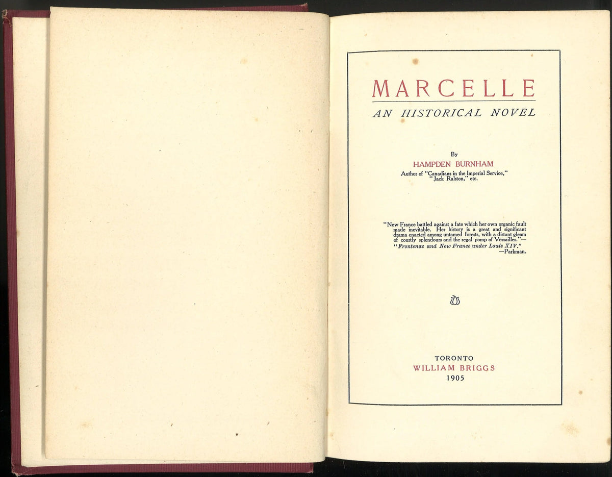 Marcelle: An Historical Novel by Hampden Burnham Hampden Burnham