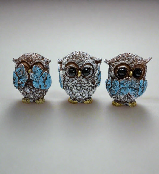 Owl Trio - Hear No Evil, See No Evil, Speak No Evil HYS Decor