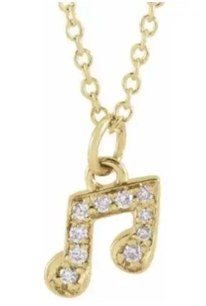 Petite Diamond & Gold Music Note My Store
