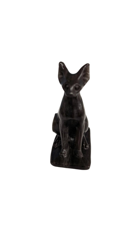 Silver Obsidian Egyptian Cat Figurine Crystal Wholesaler Hua
