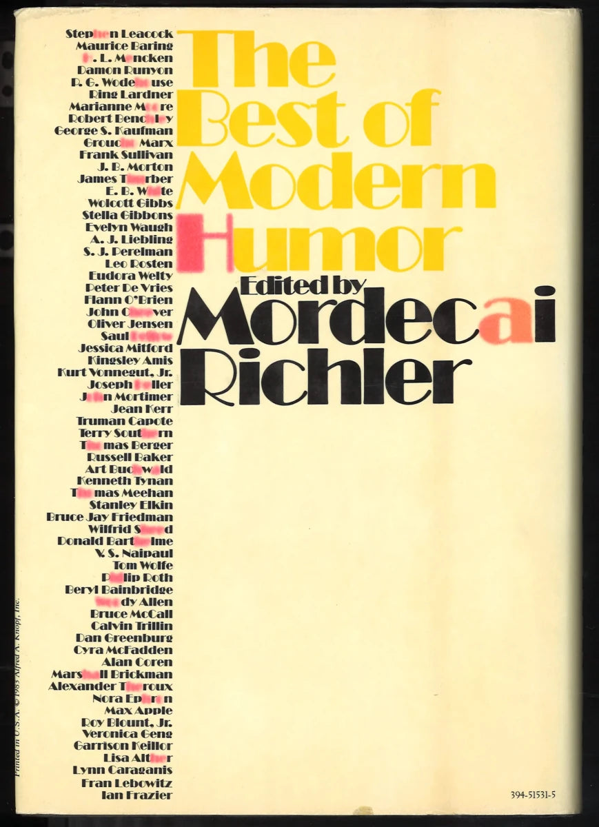The Best of Modern Humor edited by Mordecai Richler – First American Edition, 1983 - The Bookstore