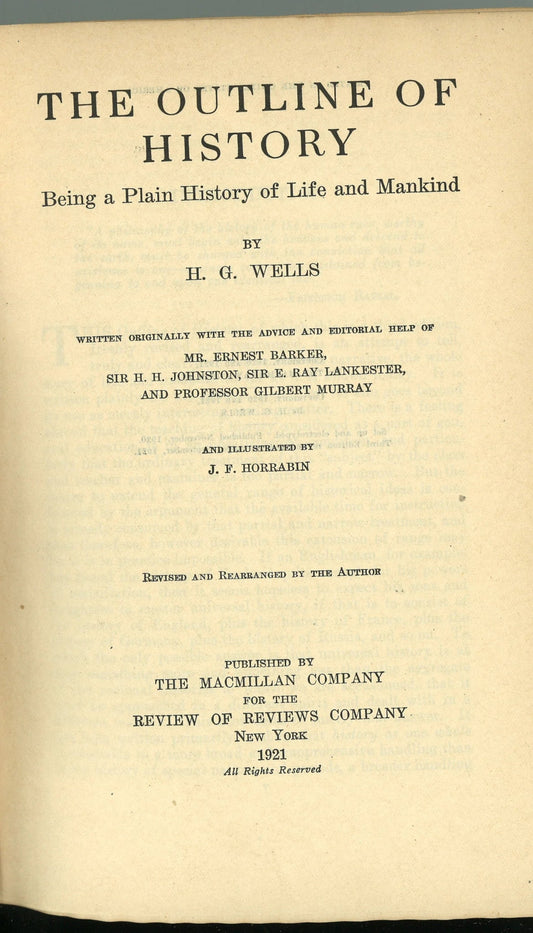 The Outline of History (Revised Edition, 3rd Edition) H. G. Wells