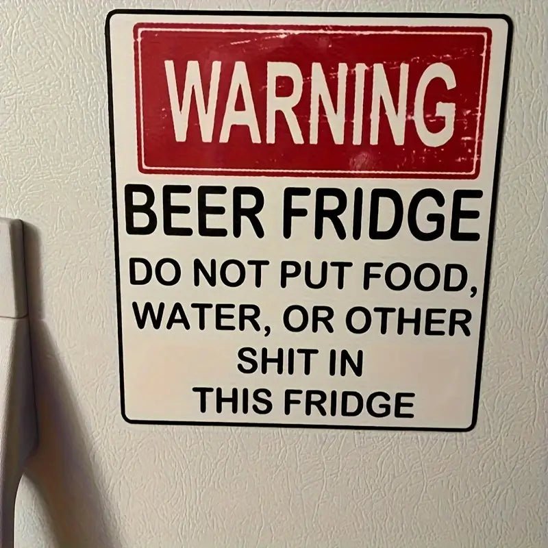 Warning Sign Fridge Magnet Globaldecor